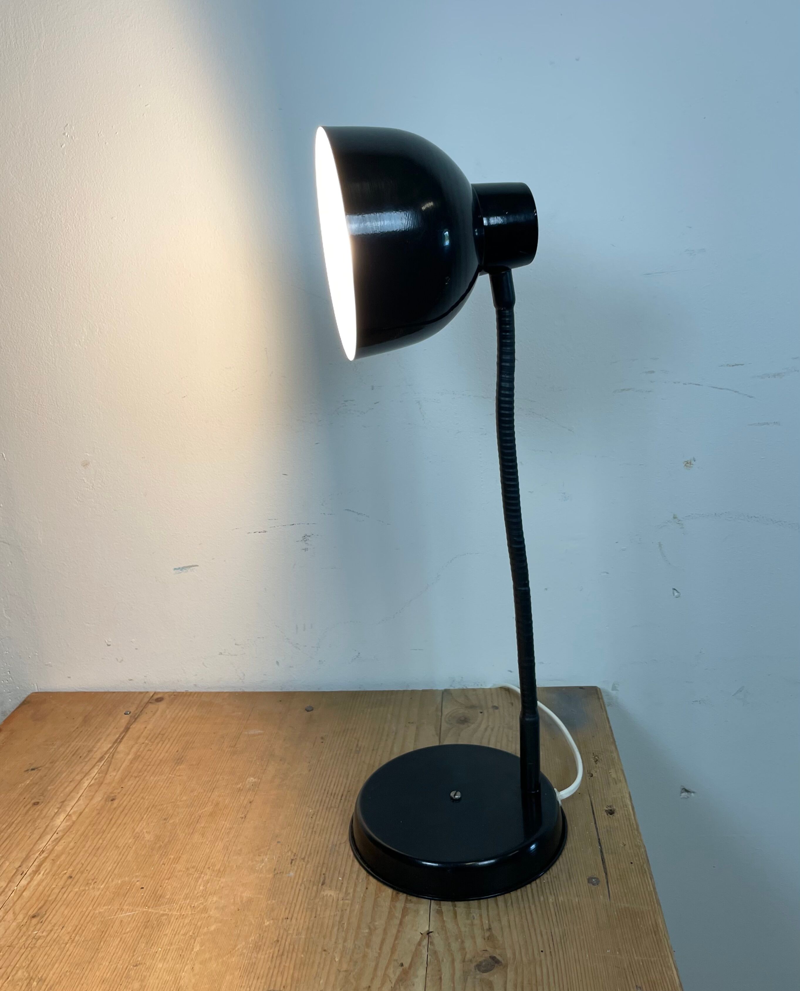 Black Industrial Gooseneck Table Lamp, 1960s