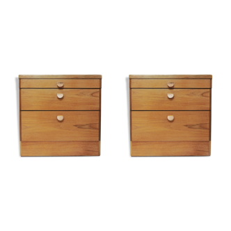 Teak bedside cabinets by Stag, set of 2, 1960