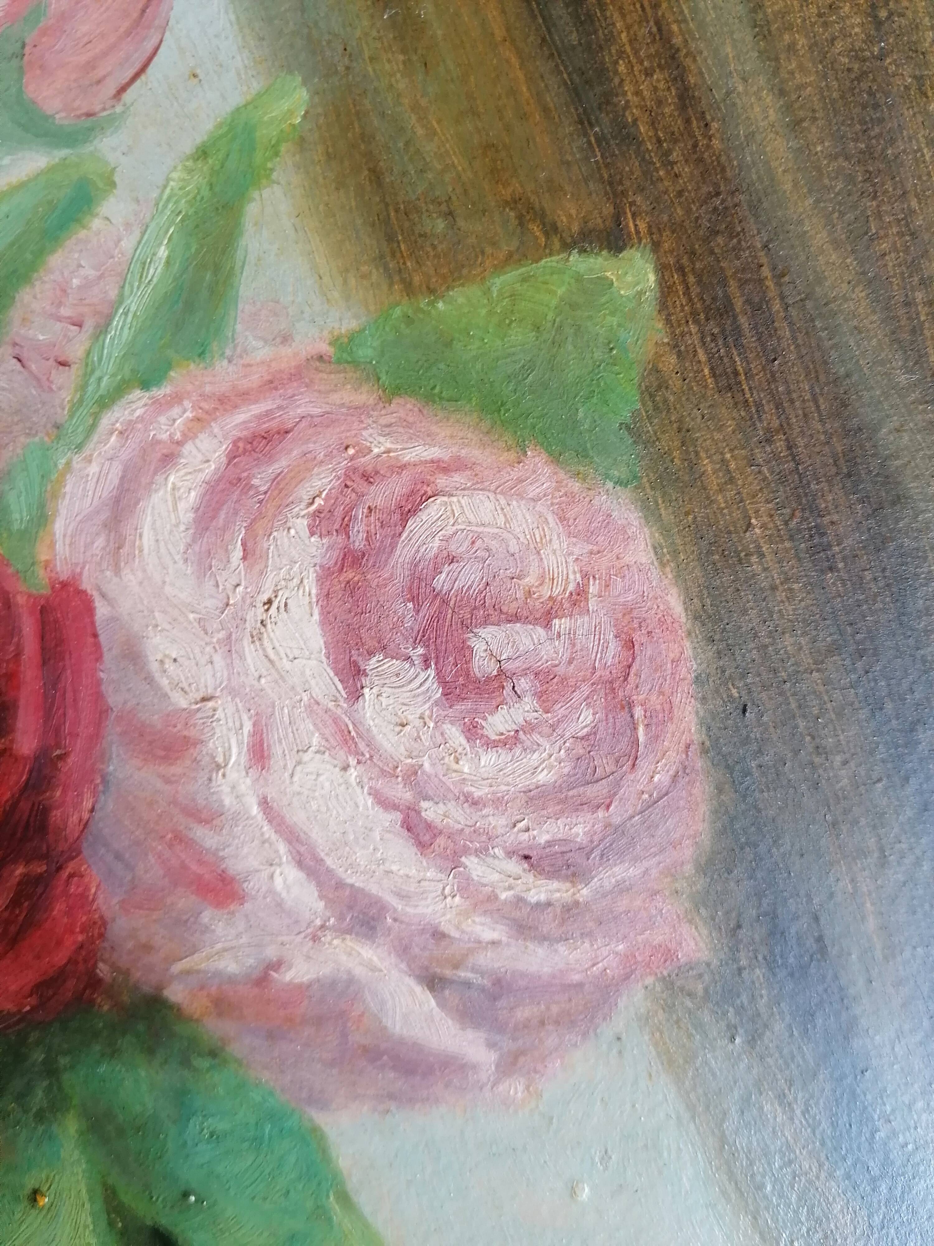 Old painting bouquet of flowers