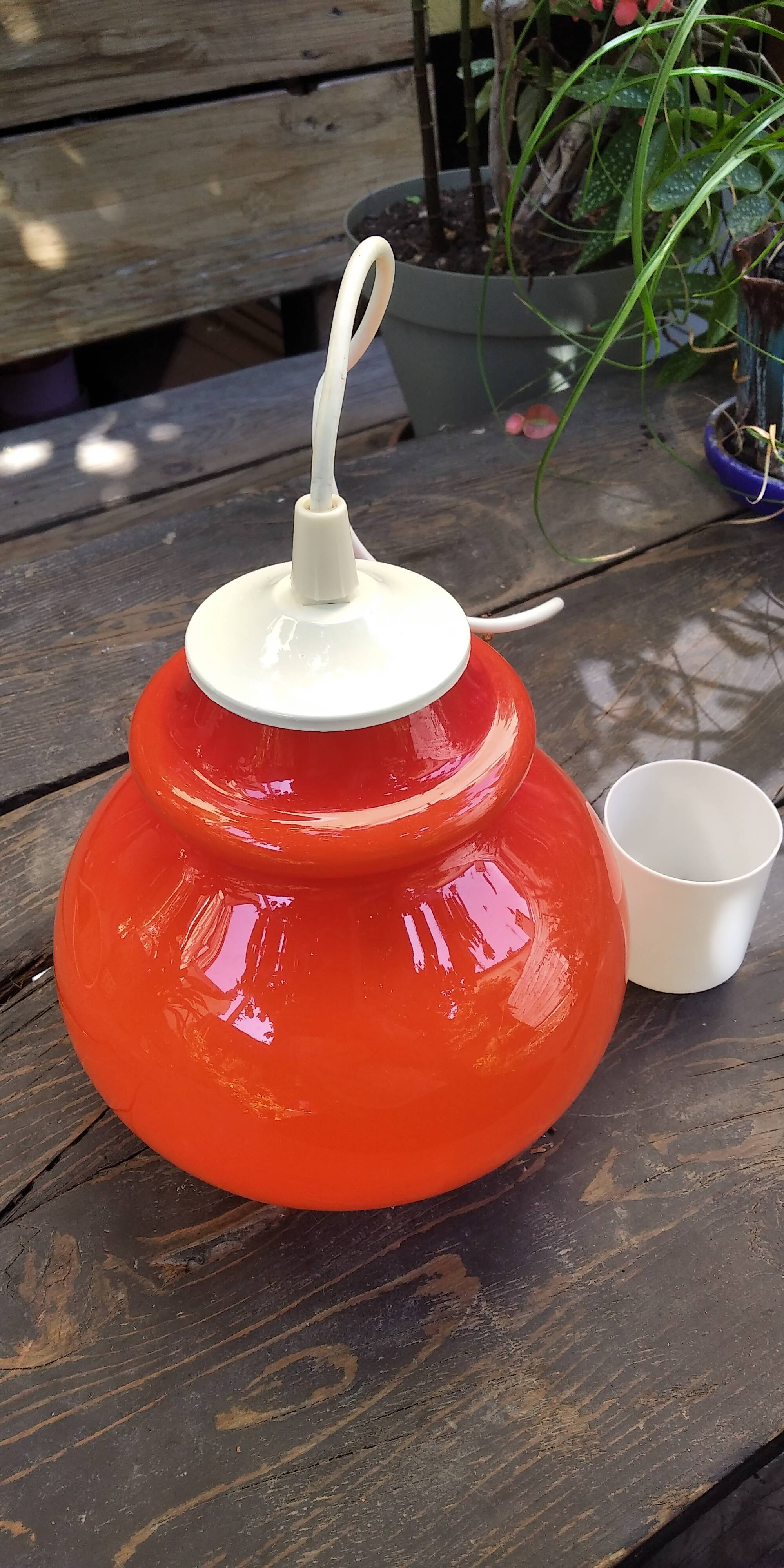 Vintage opaline pendant light