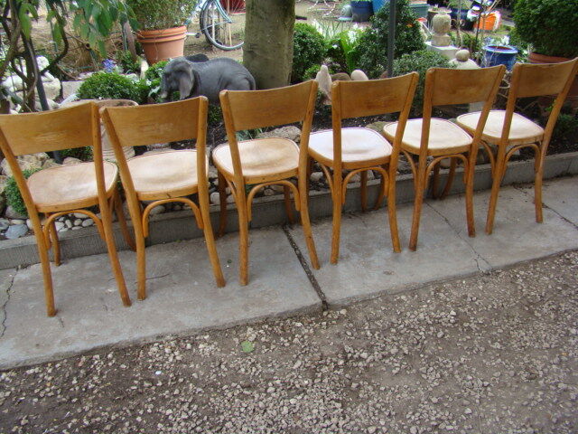 Lot of six old bistro chairs