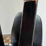 90s designer chairs in lacquered curved wood (X2)