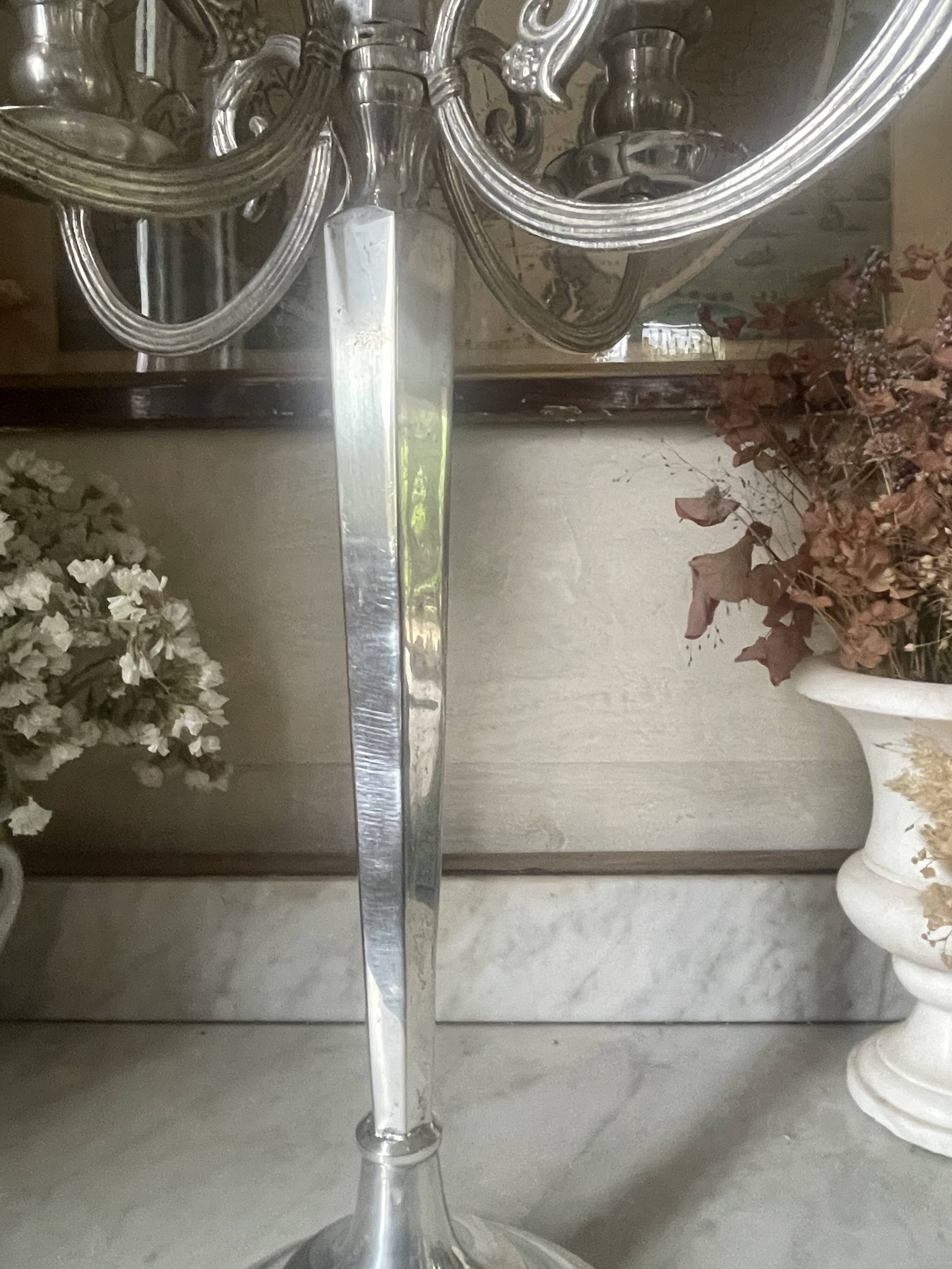 52cm silver-plated metal chandelier