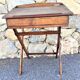 Old Desk, Foldable School Table with its porcelain inkwell