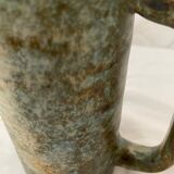 Vase with handle glazed sandstone blue and brown