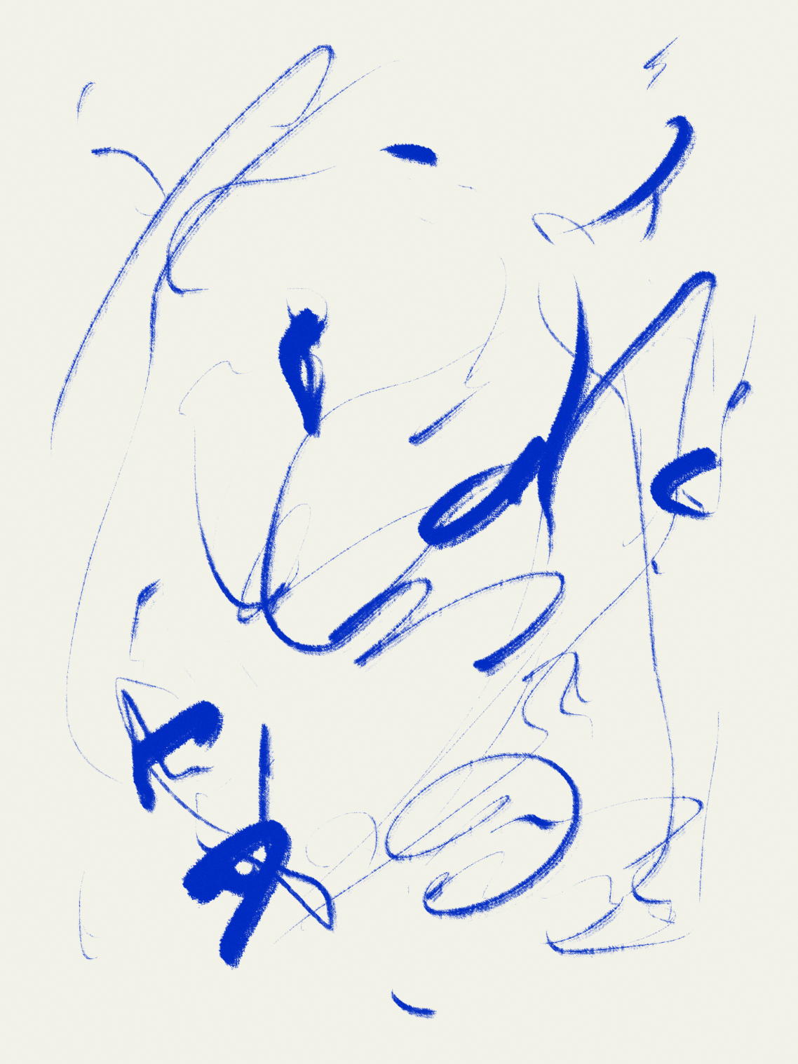 Abstract blue painting giclee print