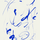 Peinture bleue abstraite giclée print