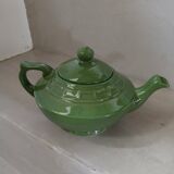 Green earthenware teapot