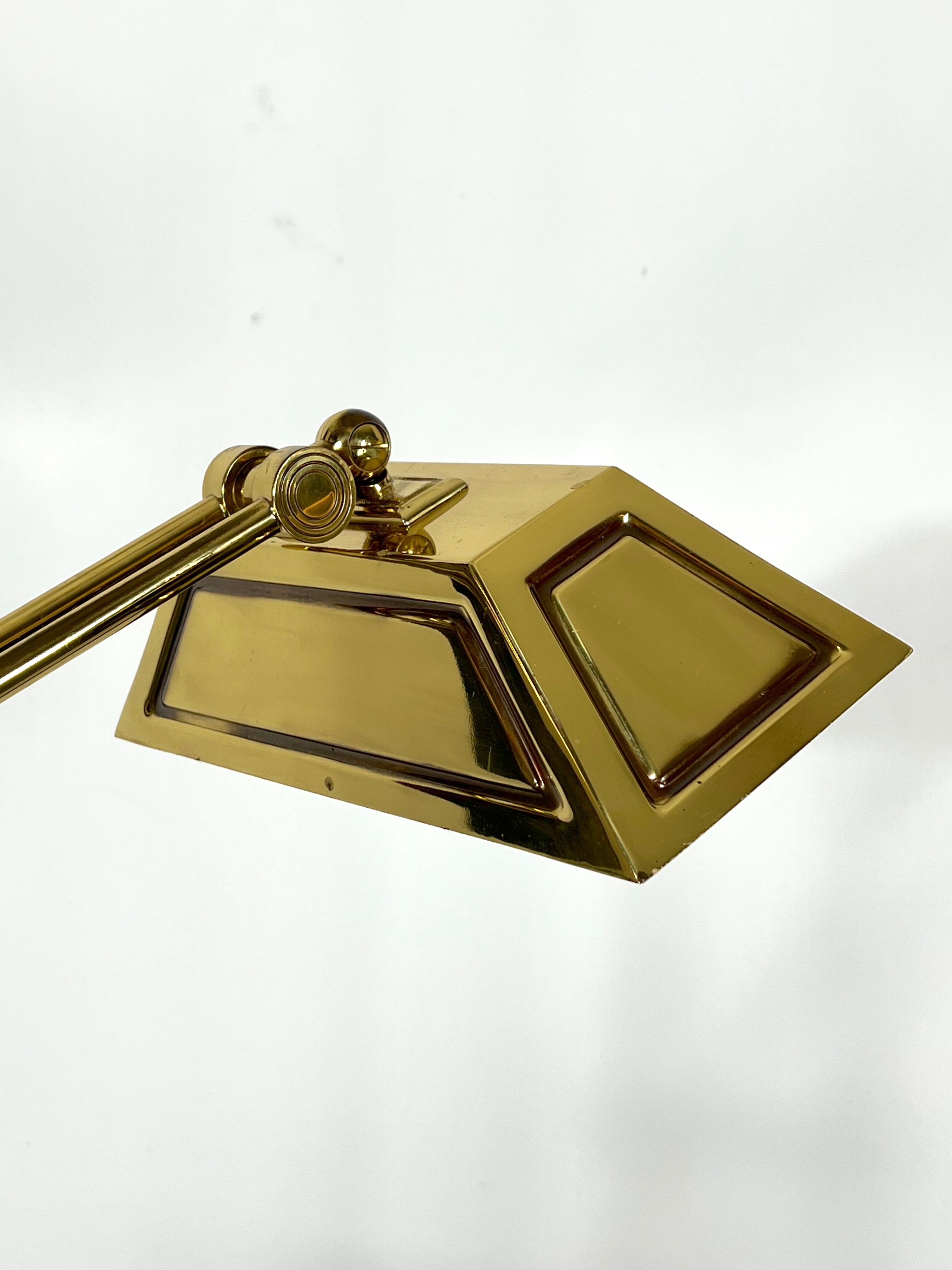 Vintage adjustable Italian solid brass floor lamp from 70s