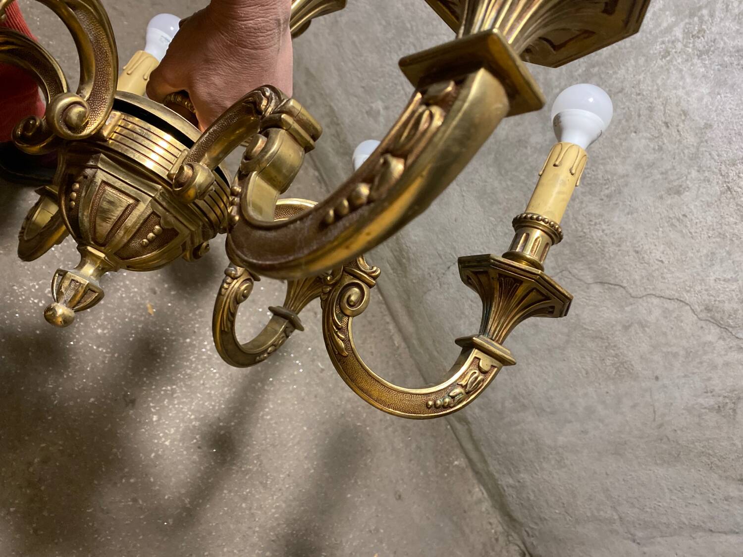 Brass chandelier