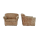 Pair of velvet armchairs "caramel blond" France, circa 1960