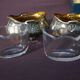 Pair of Art Nouveau Solid Silver Salt Bowls and Spoons