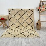 Handmade wool berber rug 200 x 100 cm