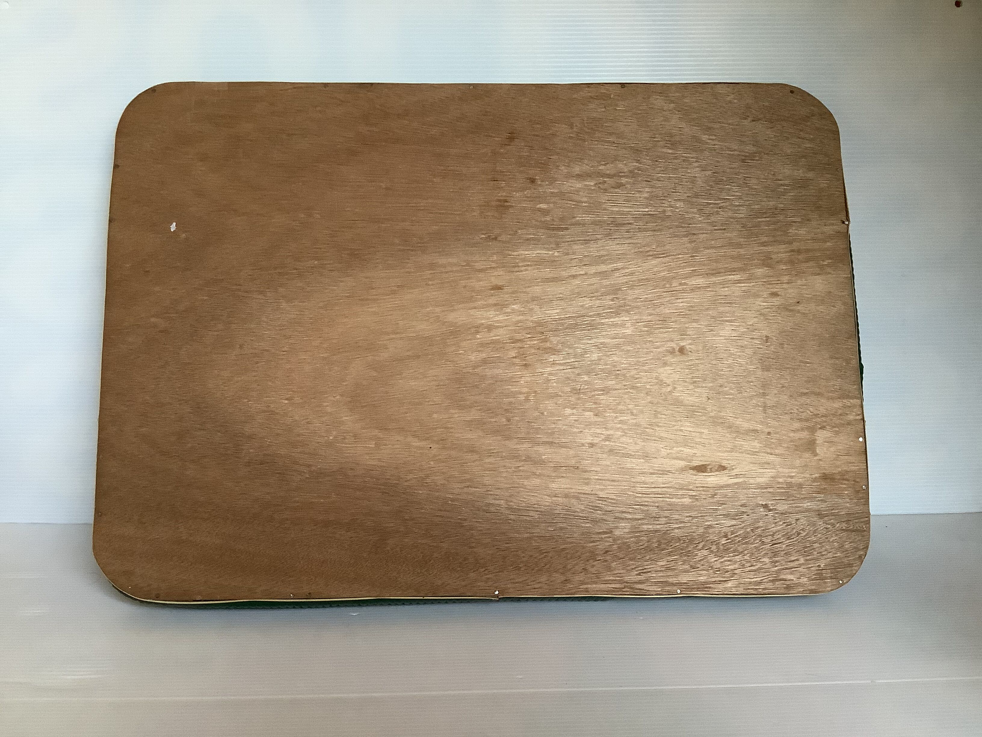 Tray in scoubidou and green and beige wood