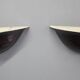 Art Deco corner wall sconces in patinated copper, 1930s
