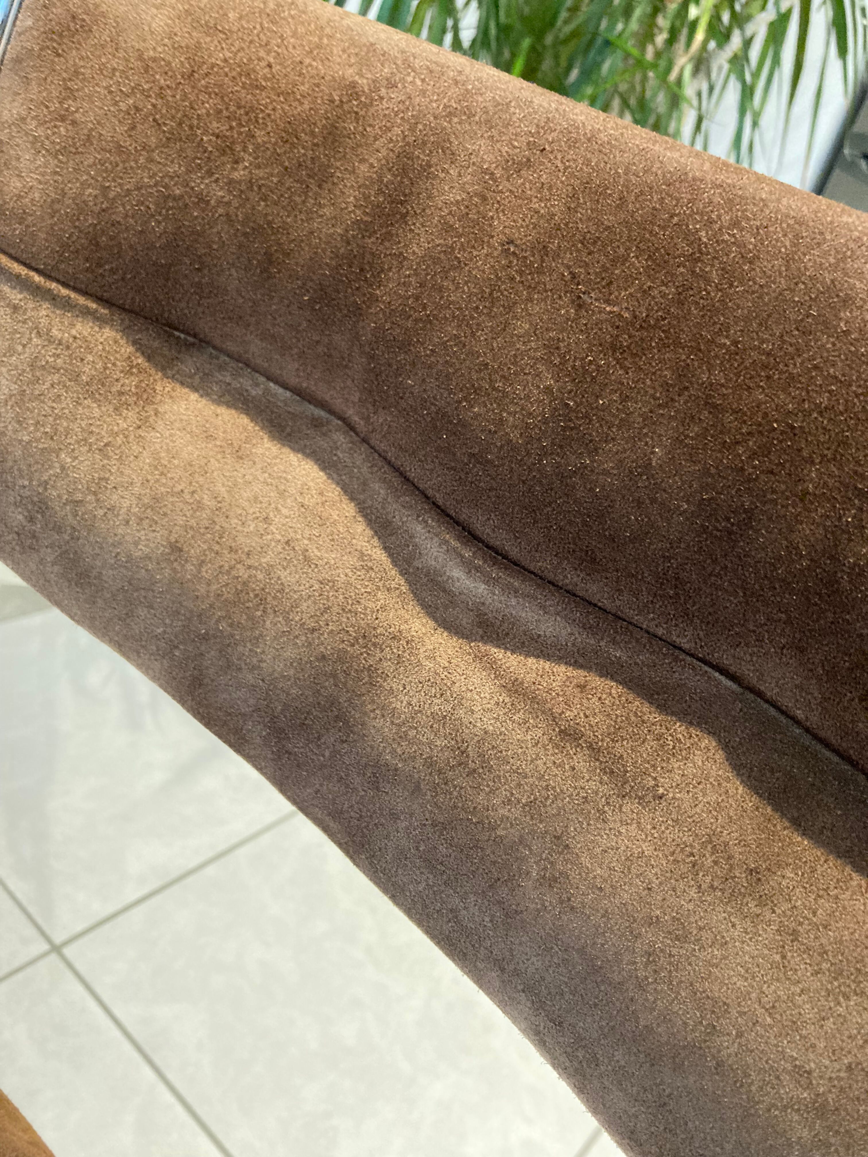 Set of 4 chairs chrome and suede 70s