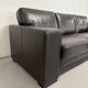 Vintage 3-seater brown leather sofa, 210 cm