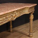 20th century Italian lacquered console table with marble top
