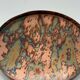 Round patinated copper platter, textured finish