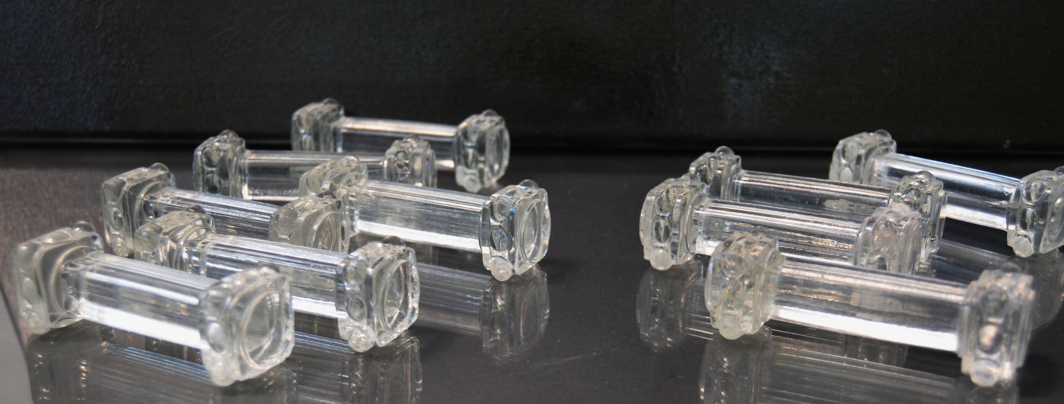 Lot of 10 Mid Century Val Saint Lambert Crystal Knife Rests