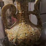 Vase Pitcher fat lava enamels honey orange