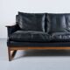 Scandinavian 3-seater sofa in leather and rosewood from the 60s