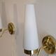 Pair of brass and opaline sconces, Denmark 1960