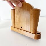 Tissot wall lamp in wood and opaline globe 1960