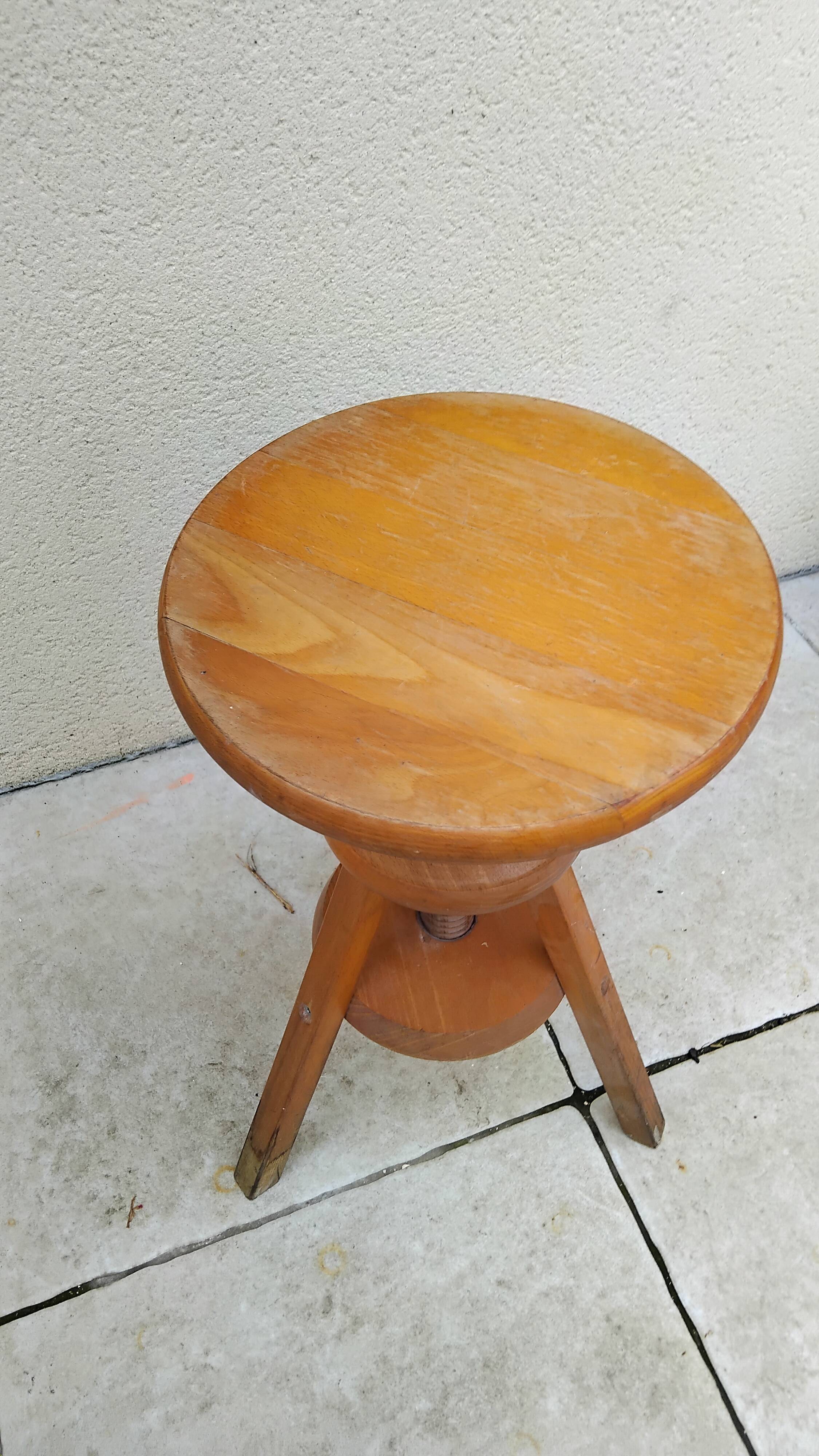 Vintage artist workshop screw stool