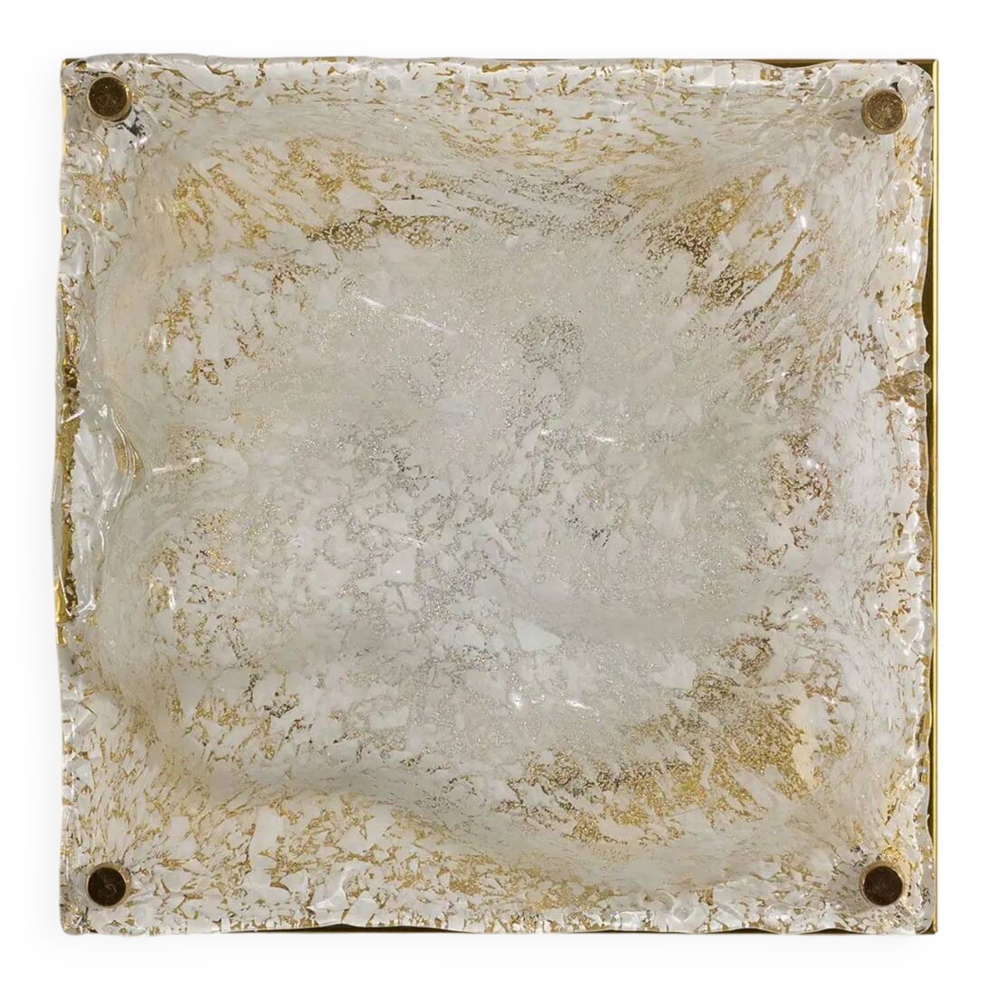 Sculptural Murano ice glass wall lamp, Italy 1970