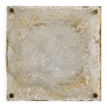 Sculptural Murano ice glass wall lamp, Italy 1970