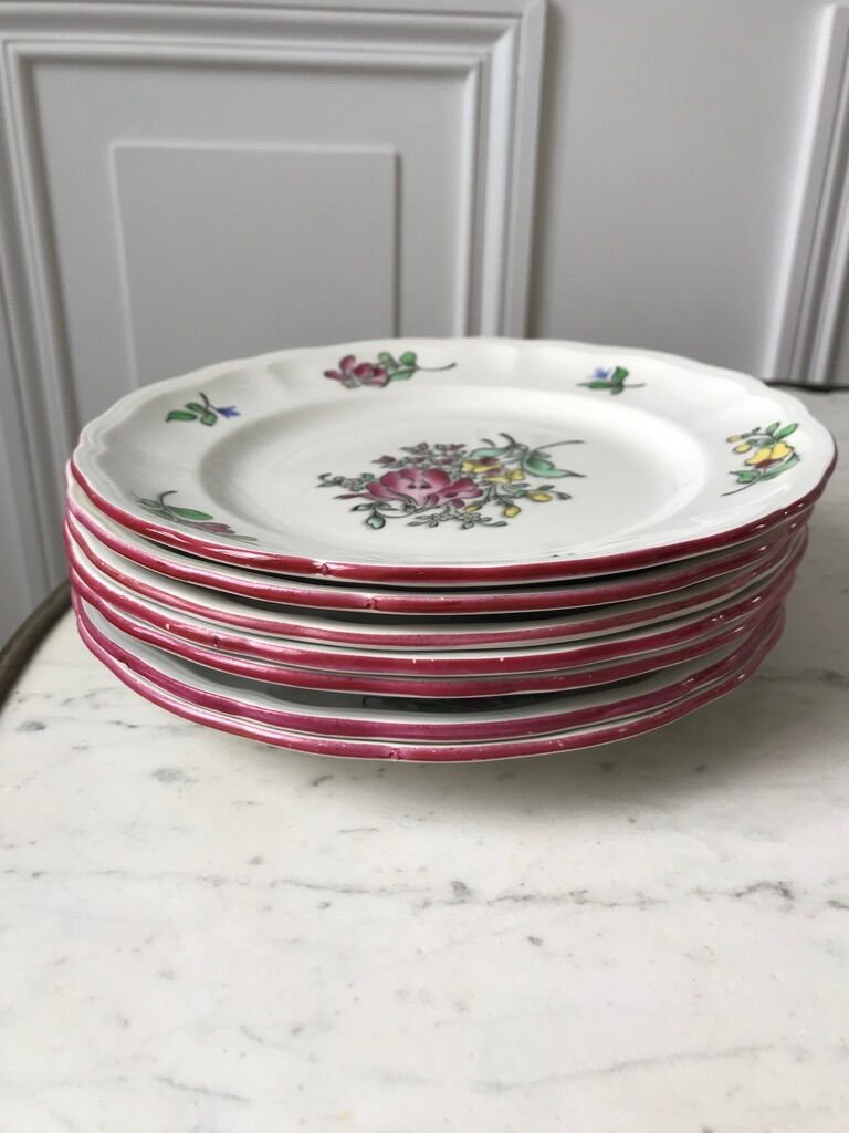 Set of 7 dessert plates Lunéville years 40 50