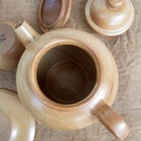 Vintage CNP France village stoneware chocolate tea coffee set