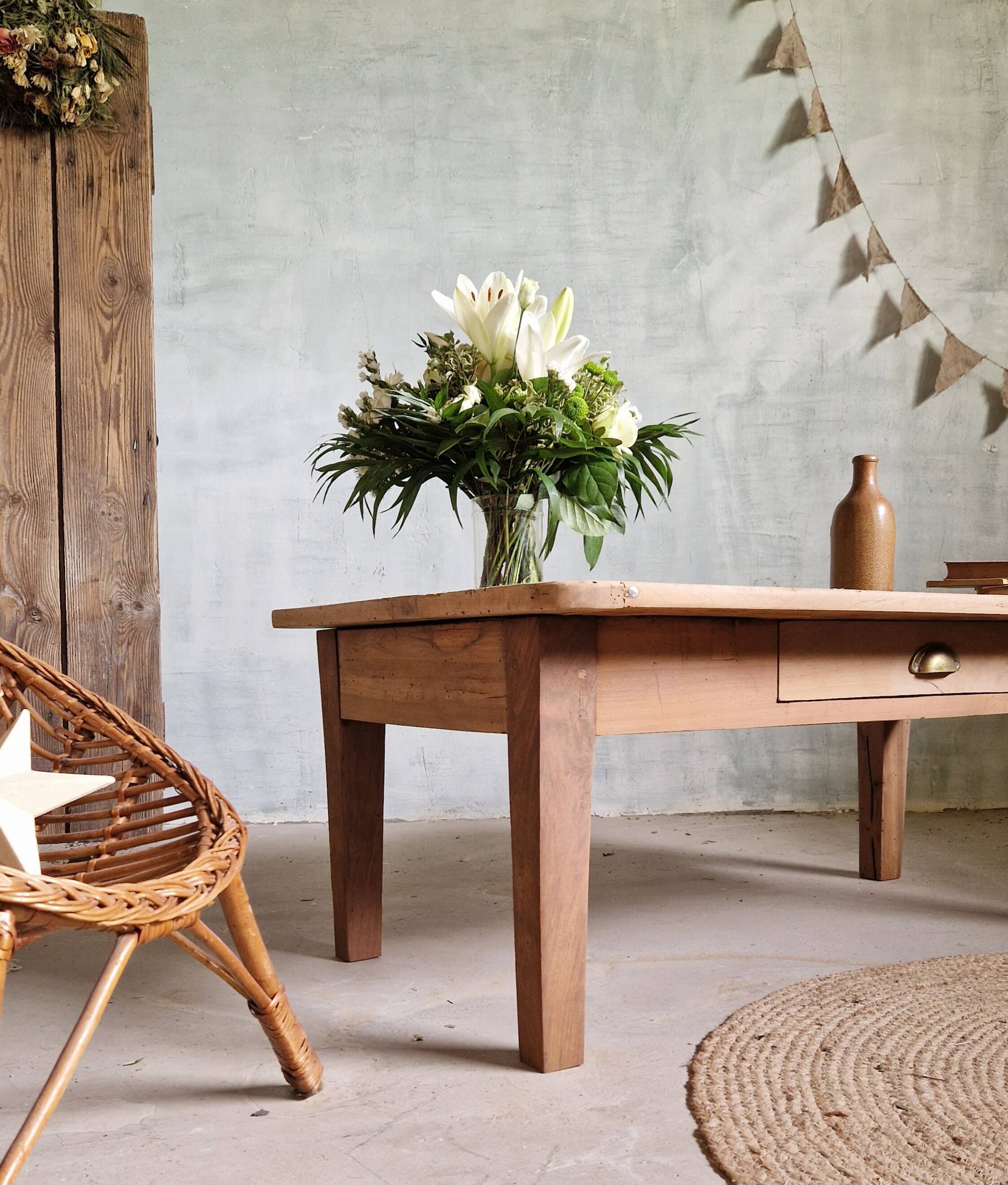 Old and beautiful walnut coffee table