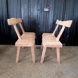 Old small farm bench in solid oak