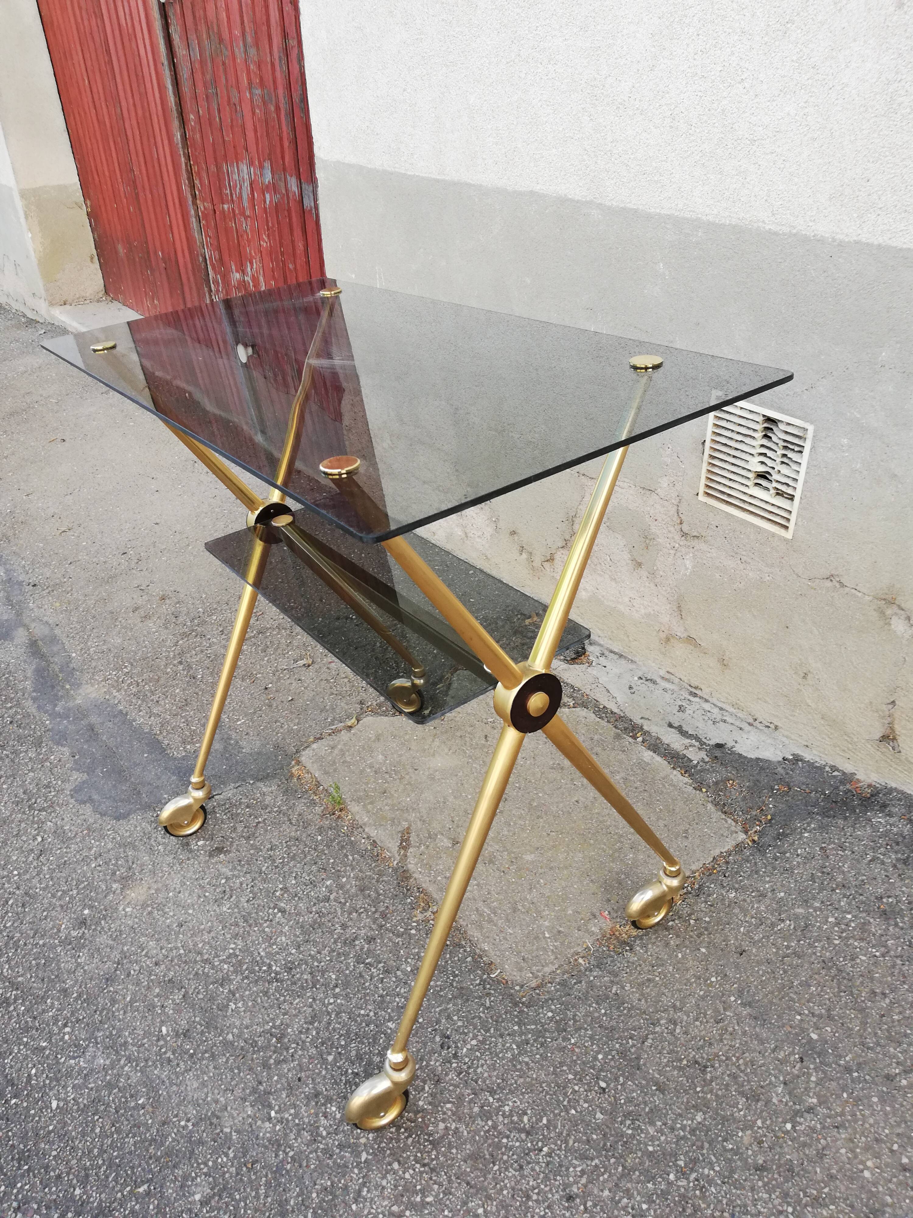 Dessert years 60 gold metal and glass