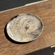 Petrified wood catchall or dish, grey with black rim, D29.5x25.5 -3321