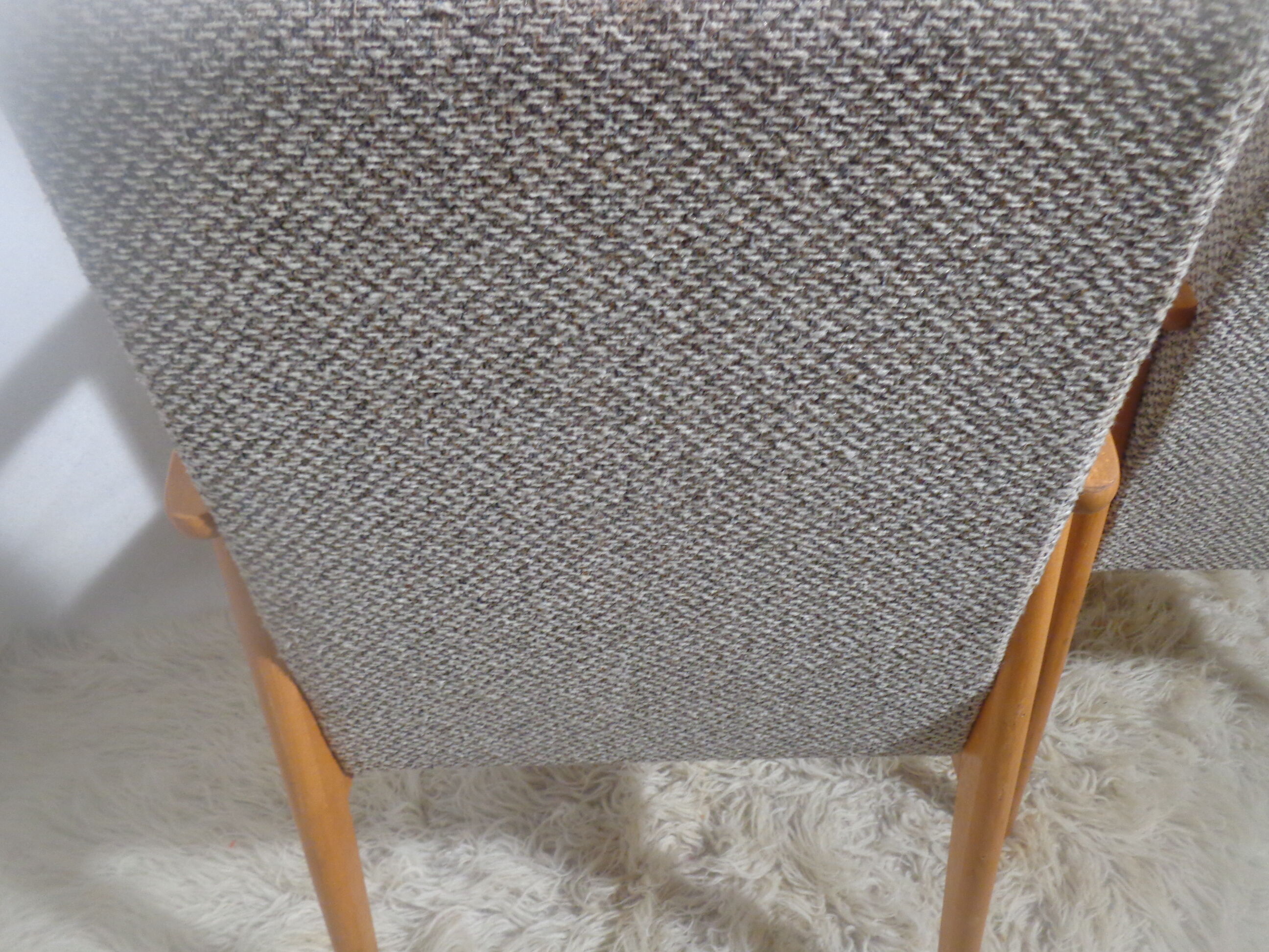 Pair of vintage Scandinavian armchairs from the 60s light wood