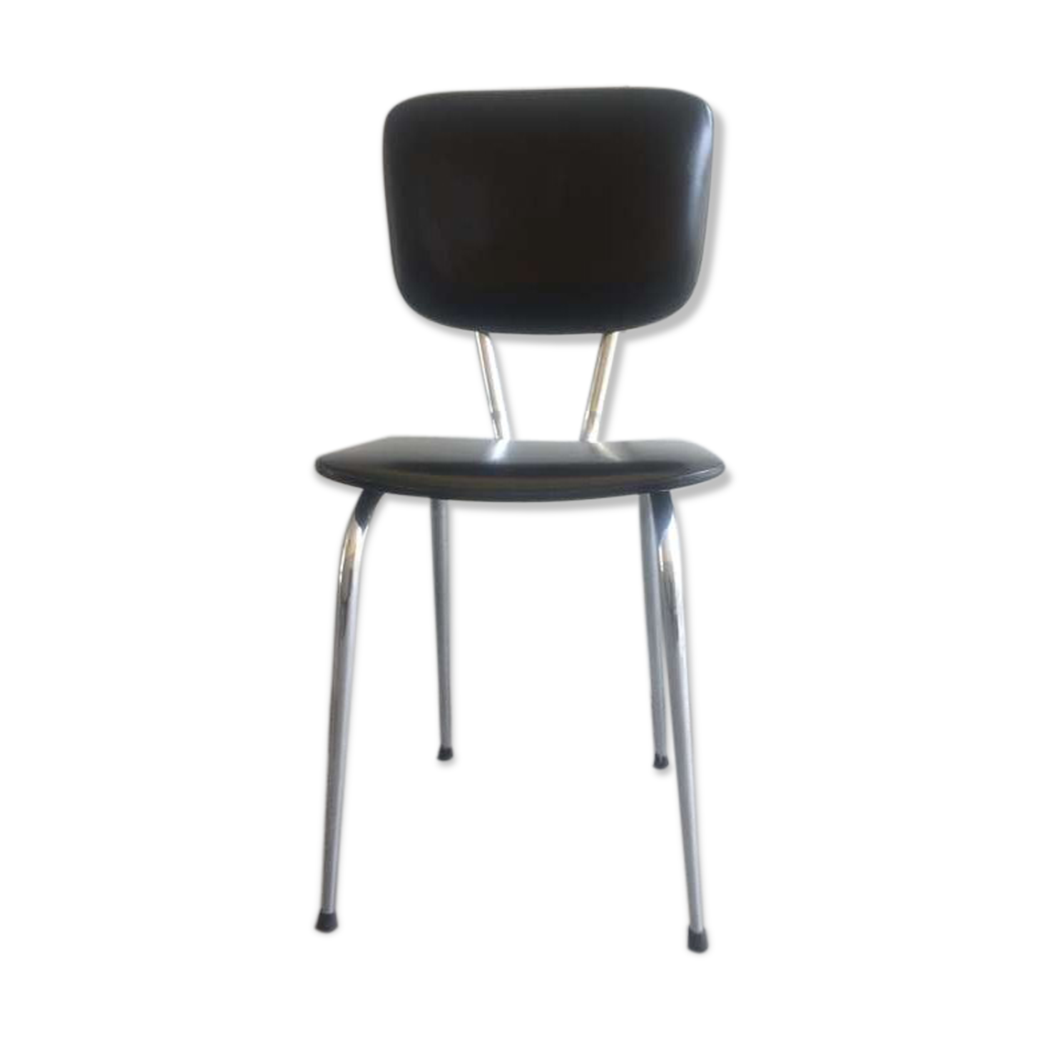 Chaise skaï noir vintage