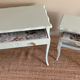 Set of 2 tables (table/desk and bedside table) pastel green