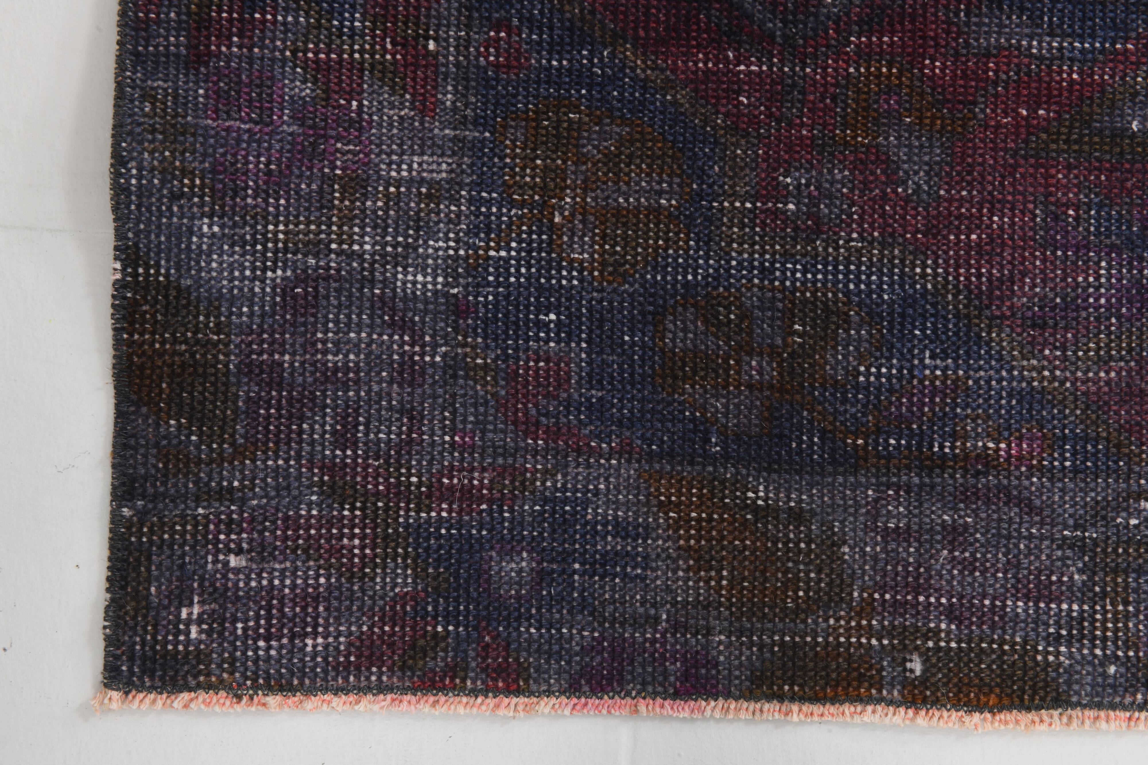 4x7 Burgundy & Blue Oriental Classic Turkish Vintage Rug, 136x230Cm