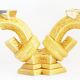 Pair of ceramic candlestick lamps