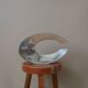 Single-flower vase in cast aluminum, space age design, silver metal