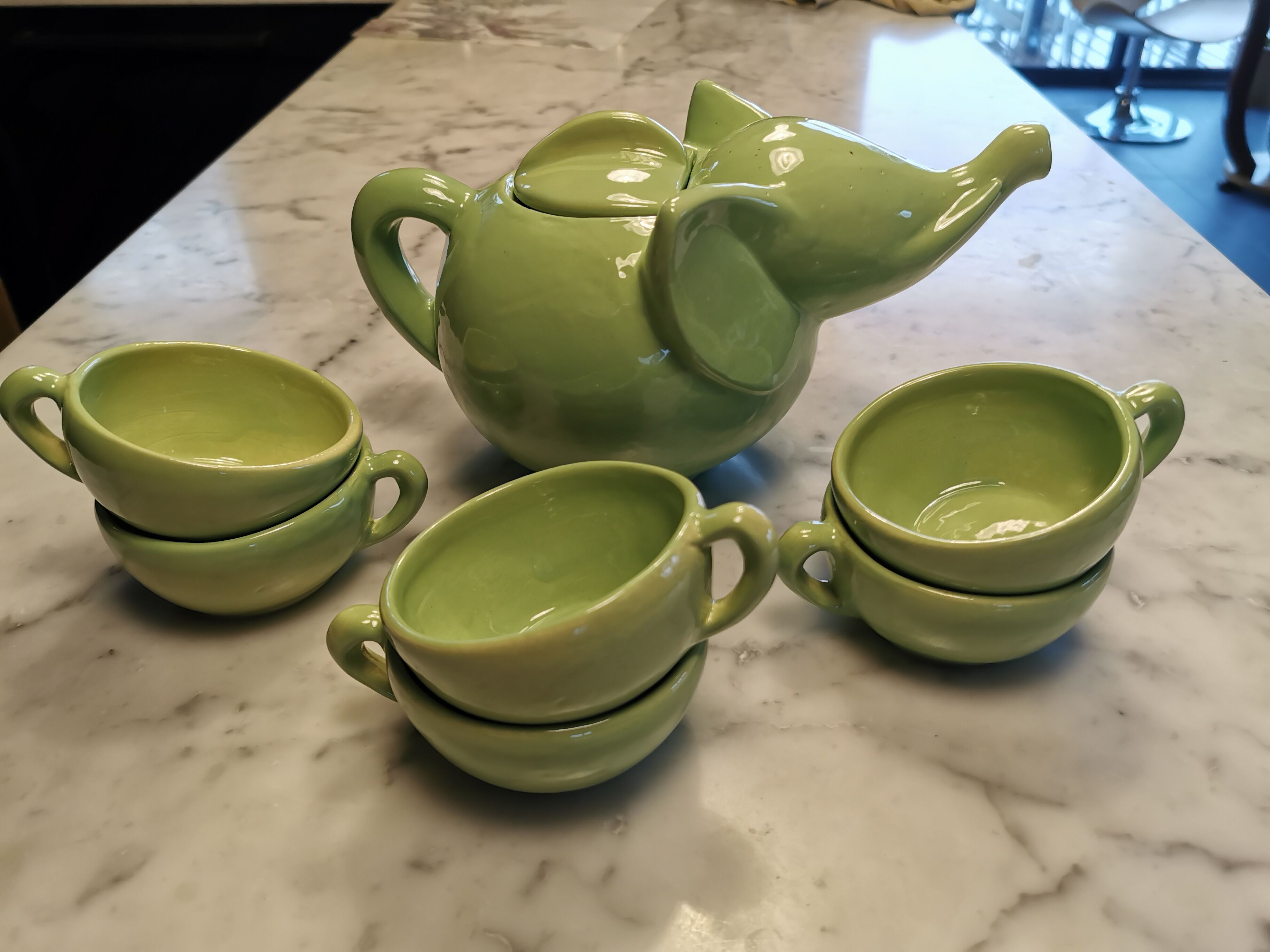Craft ceramic tea service animal decoration