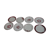 Assortiment de 8 assiettes plates rouges