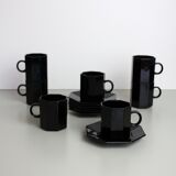 7 black cups Octime Arcoroc Esso collection