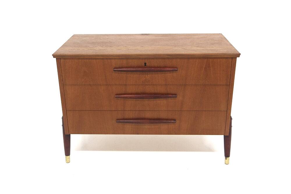 Commode scandinave en teck, Bröderna Gustavssons, Markaryd, Suède, 1960