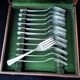 Set of 12 Silver Plate Vernon Pattern Romfort Cake Forks 1939