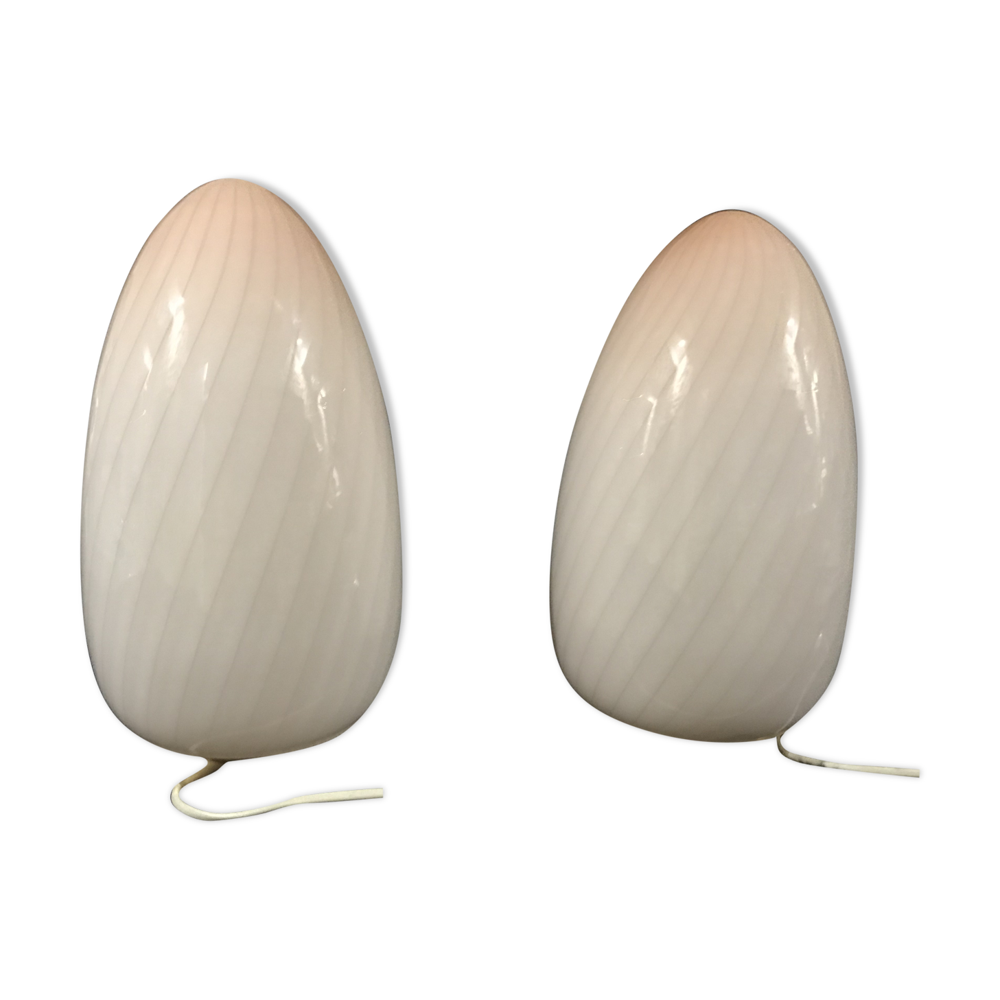 Vetri pair of Murano Glass Eggs