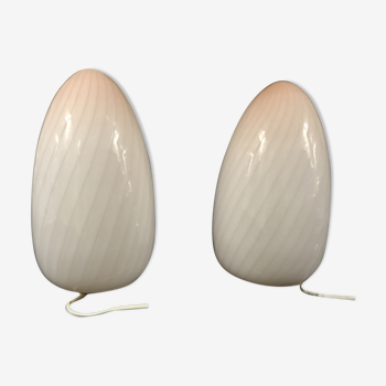 Vetri pair of Murano Glass Eggs